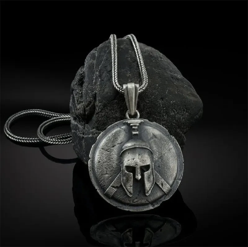 Pendant Greek Warrior Helmet Necklace