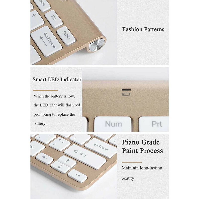 Keyboard Mouse Wireless Combo Gold