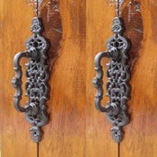 2 x Door Handles Cast Iron Heavy Duty