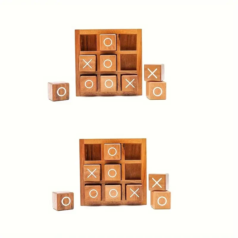 Classic Wooden Tic-Tac-Toe Game Set