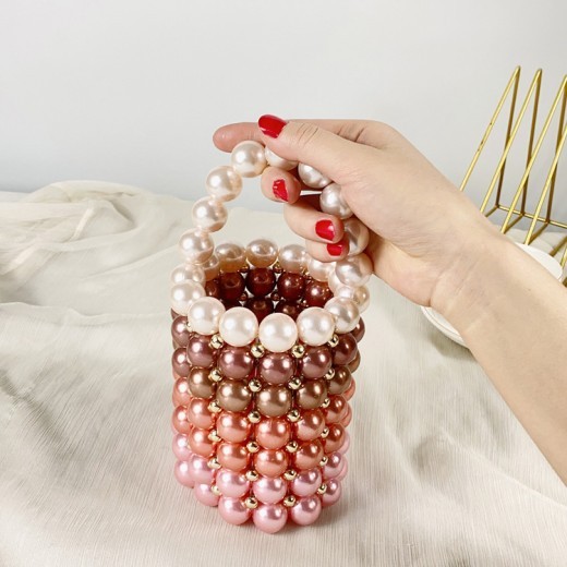 Women's Acrylic Dyed Handmade Beaded Handbag