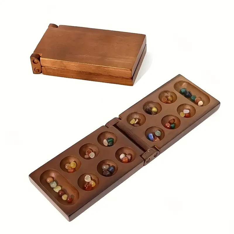 Luxury Foldable Wooden Mancala Board Game Set