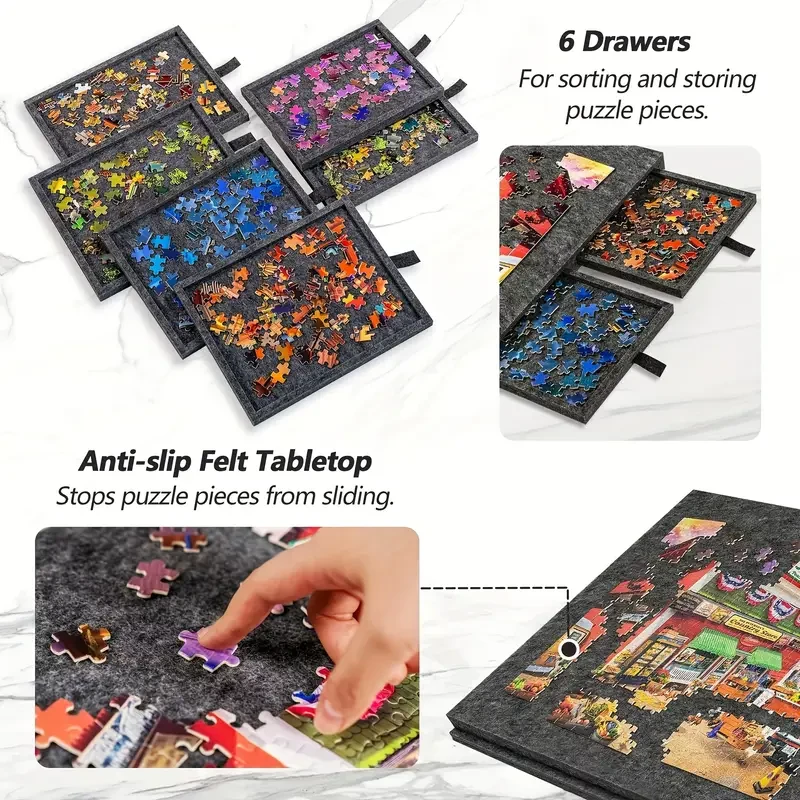 1pc 6-in-1 Brain Teaser Tabletop with Stand Cover