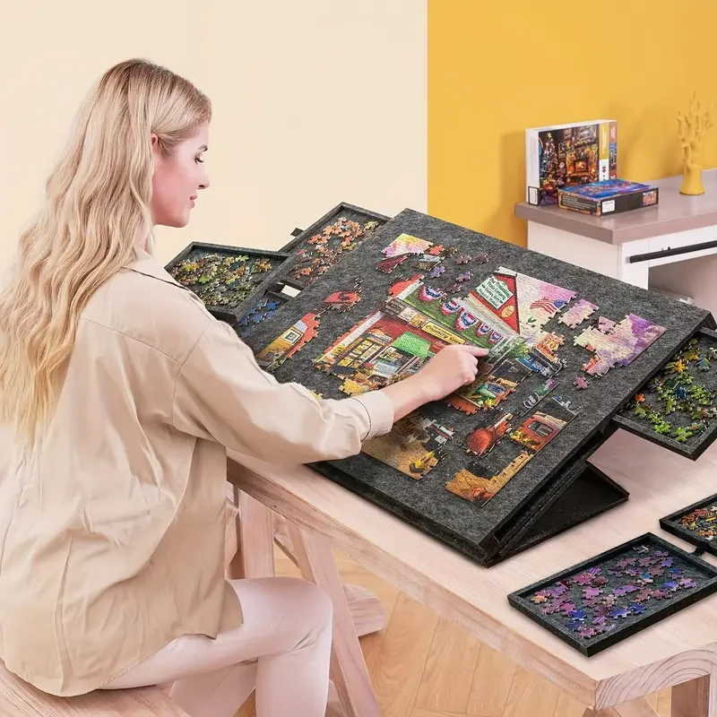 1pc 6-in-1 Brain Teaser Tabletop with Stand Cover
