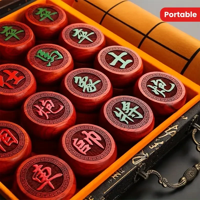 Traditional Redwood Chinese Chess Gift Box Set