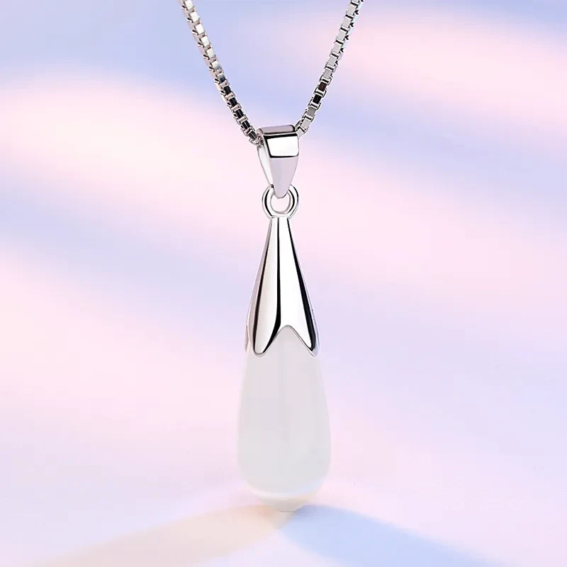 Moonstone Opal Water Drop Pendant