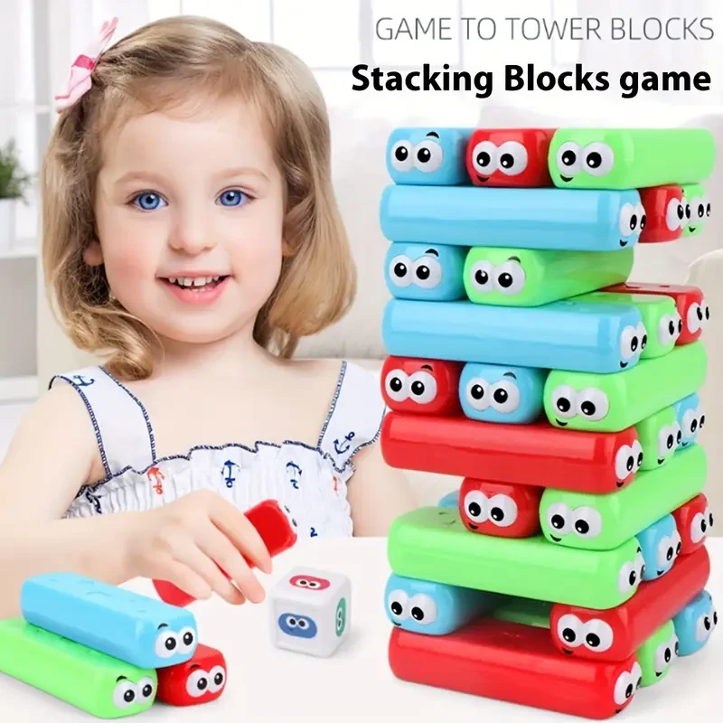 30pcs Colorful Stacking Blocks Game - Fun Educational Toy for Family Gatherings