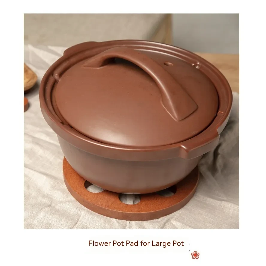 Ebony Solid Wood Round Petals Coasters Household Heat Pad
