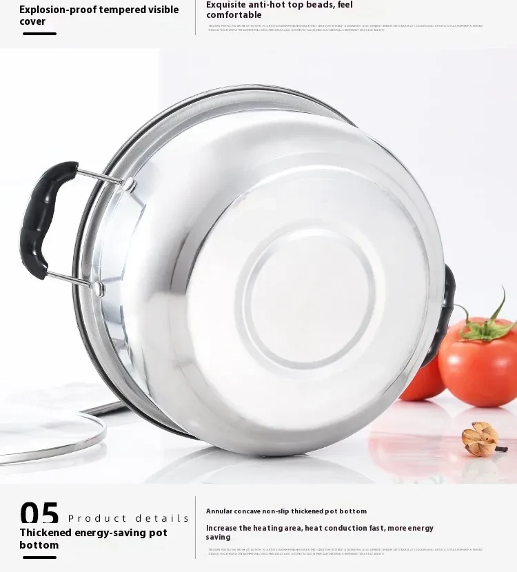 Stainless Steel Thickened Household Dual-sided Stockpot