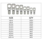 100pcs Wire Cable Lugs Copper Ring Wire Connectors Terminal