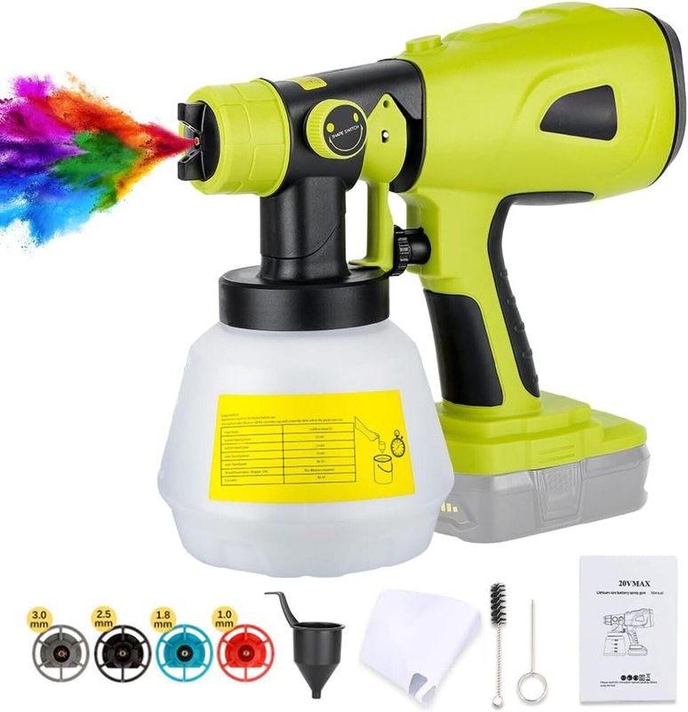 Cordless Spray Gun Paint Sprayer For Ryobi Battery