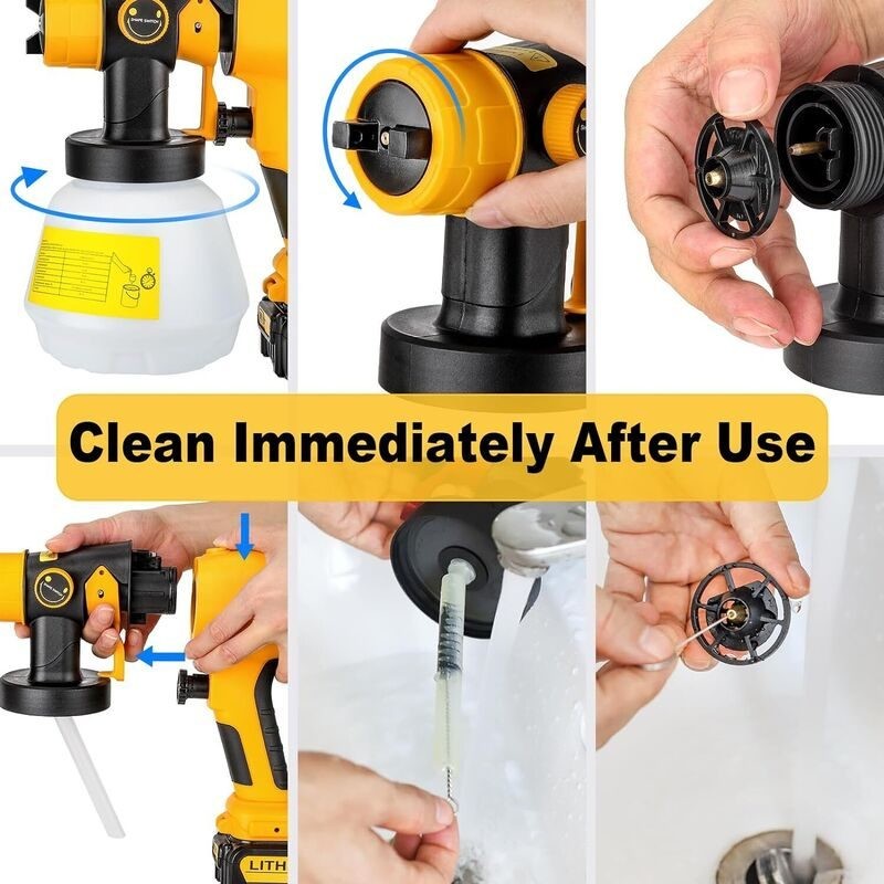 Cordless Spray Gun Paint Sprayer For Dewalt Battery