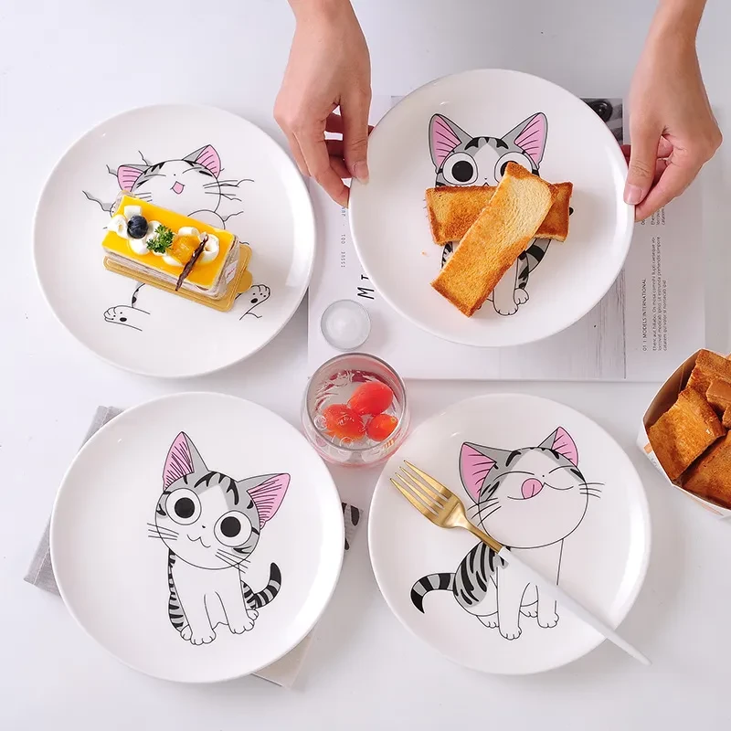 Cartoon Cat Western-style Ceramic Plate