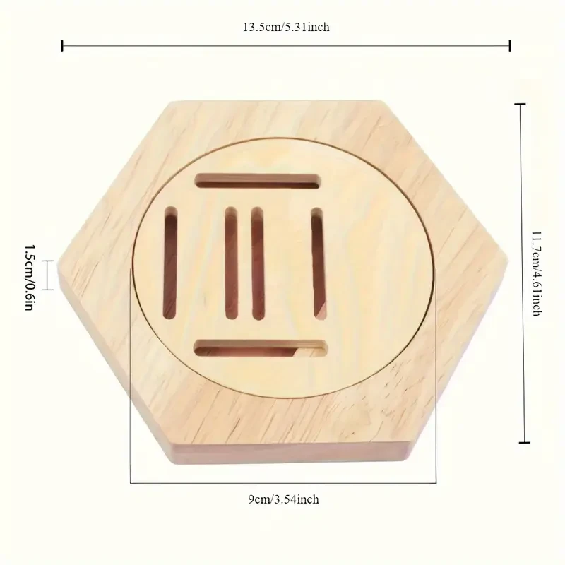 6-Pack Hexagonal Wooden Medal Display Racks