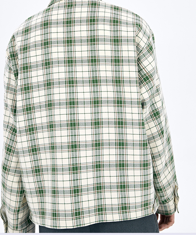 Original Design Jacket In Green Plaid Fabric