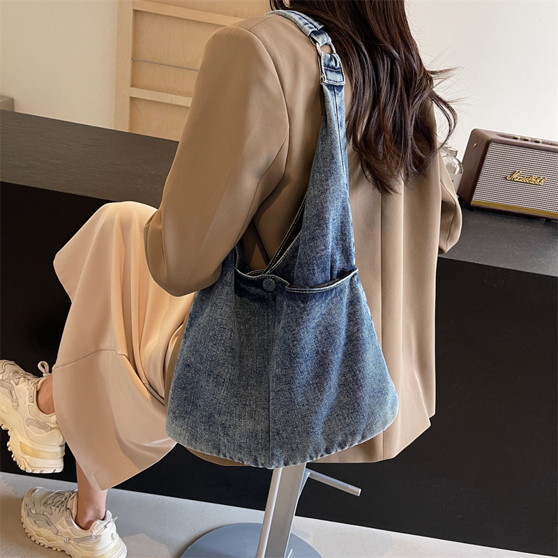 Casual Large Capacity Denim Shoulder Tote Bag