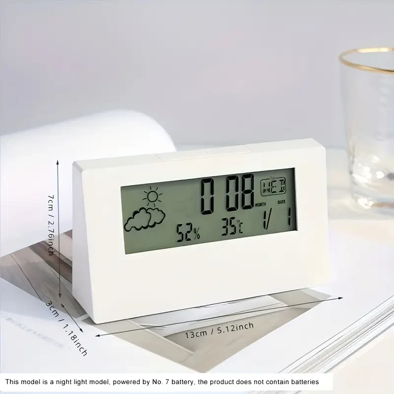 Silent LED Digital Clock with Weather