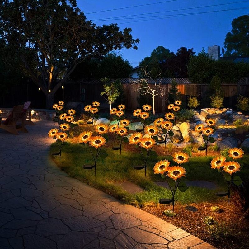 Solar LED Lights Outdoor Sunflower Lamp