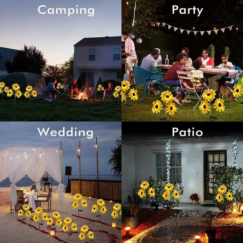 Solar LED Lights Outdoor Sunflower Lamp
