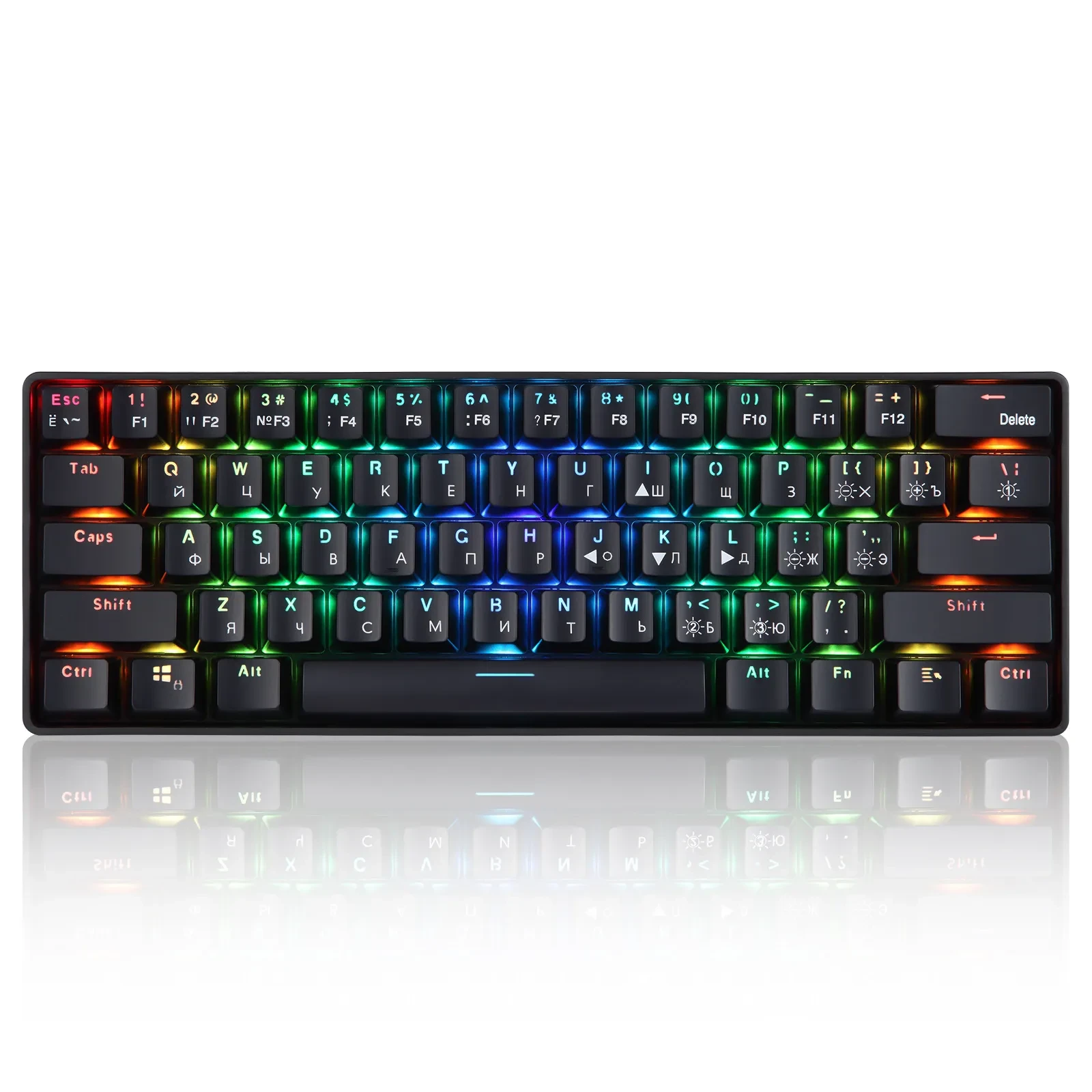 Upgraded New Rgb Wireless 2.4G Dual-Mode 61-Key Mechanical Keyboard