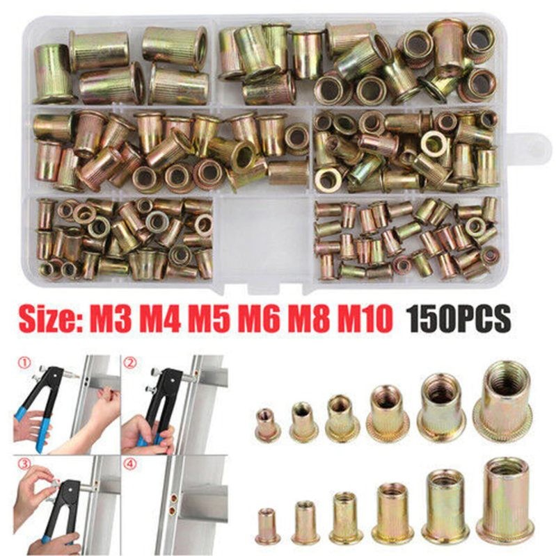 150pcs Rivet Nut Inserts Rivnut Nutserts