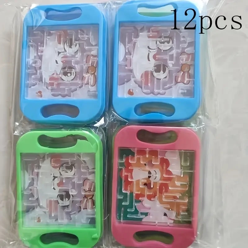 12Pcs Cartoon Maze Game Toy Balance