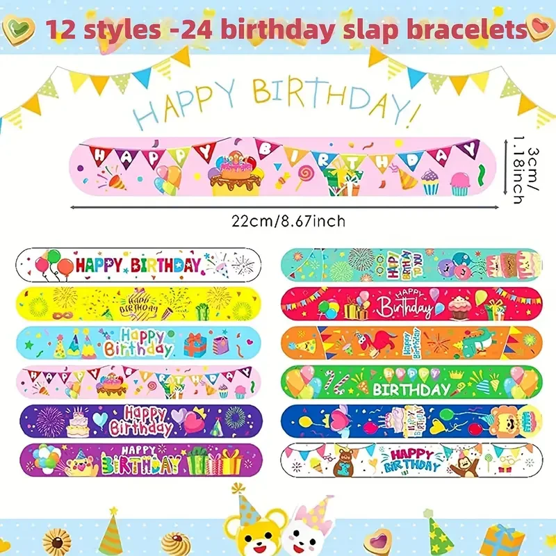 24pcs Birthday Clap Bracelets