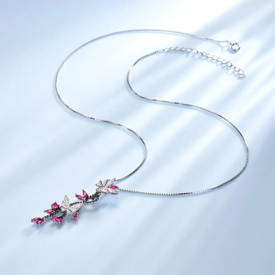 Butterfly Spar Ruby Romantic Pendant