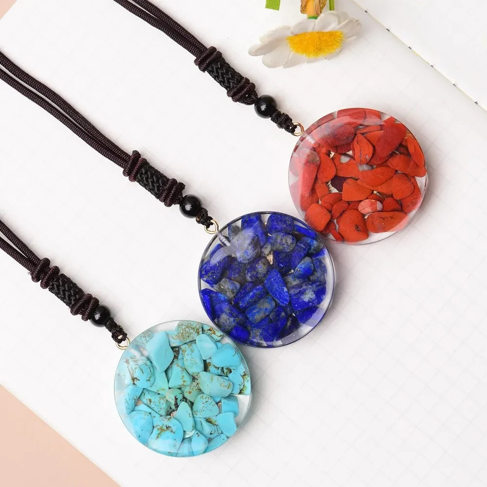 Metatron Cube Turquoise Ogan Pendant Melon Tower Cube Aura Protection Energy Pendant Necklace