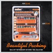 HORUSDY 1/4" Mini Ratchet Wrench Quarters Screwdriver Bits Set