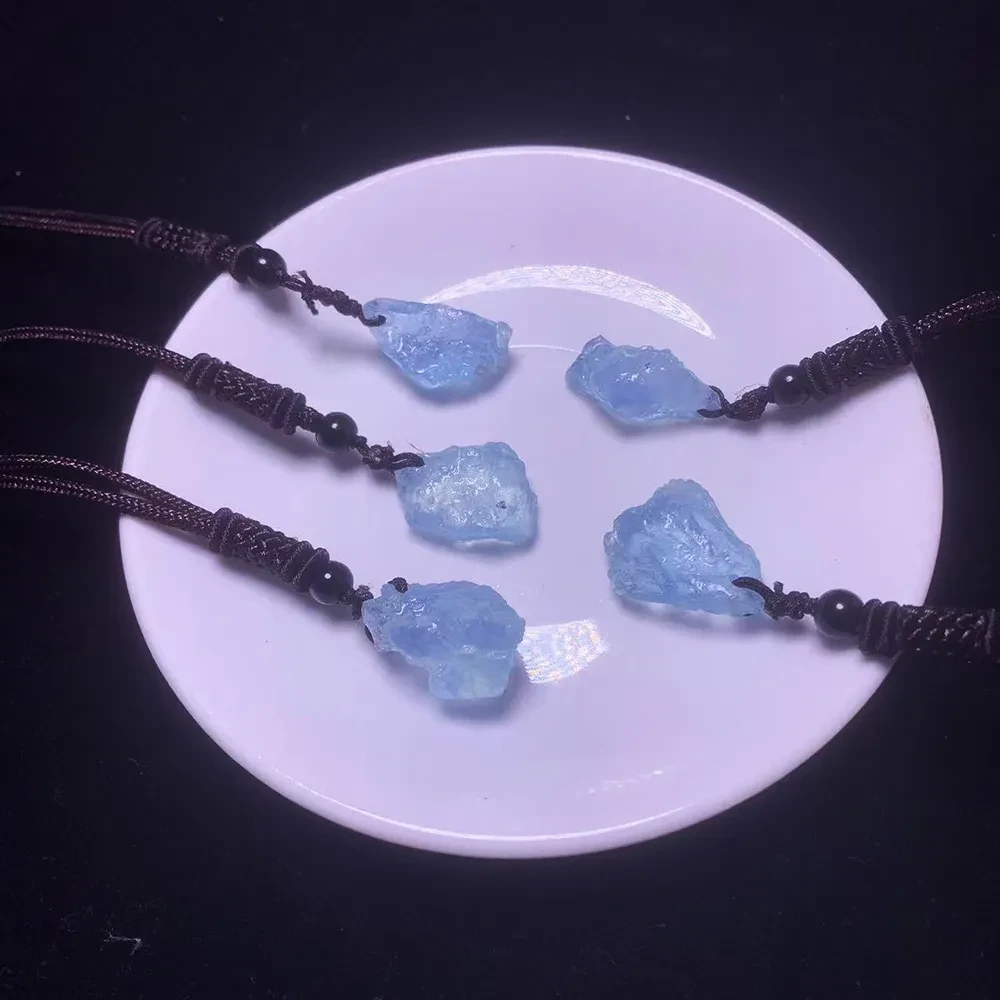 Natural Aquamarine Rough Stone Pendant