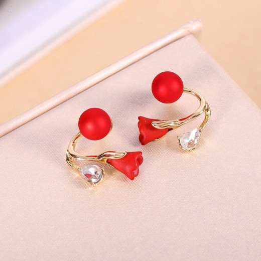 Black Rose Graceful Earrings