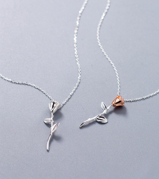 Rose s925 silver necklace