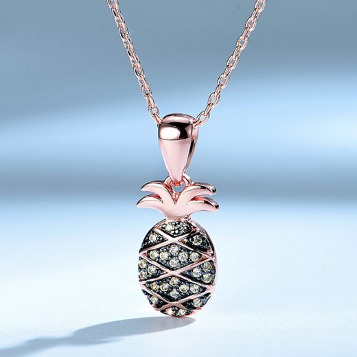 Rose gold fruit clavicle chain