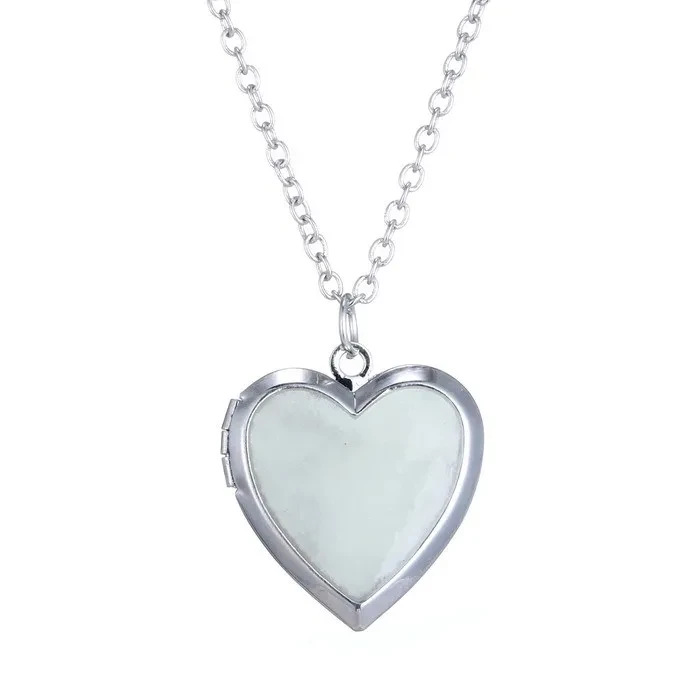 Peach Heart Alloy Fluorescent Pendant