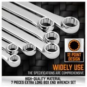 Double Ring Spanner Set Extra Long Wrench 10-24mm
