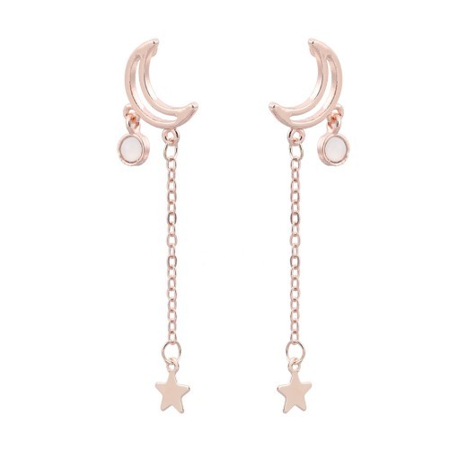 Trendy Earrings Rose Gold Lifting Star Moon