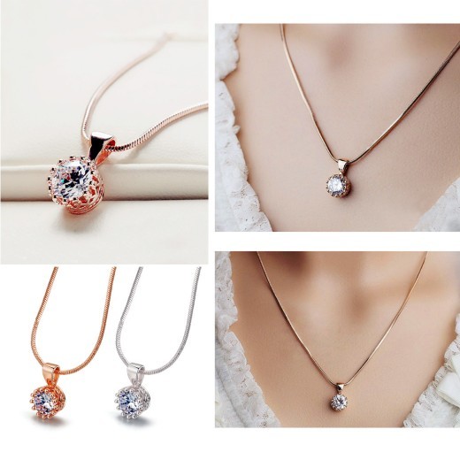 Rose gold and platinum plating pendant necklace