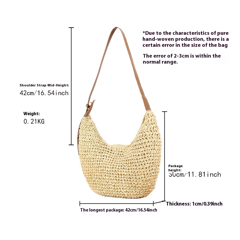 Simple Casual Paper String Hand-woven Bag Tote Bag