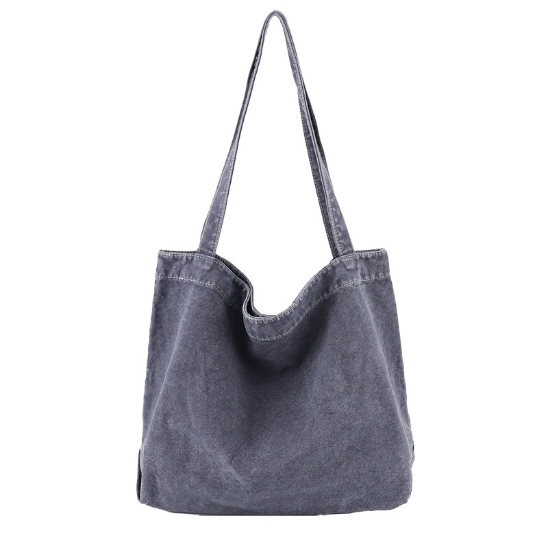 Tote Bag Casual Large-Capacity Canvas Bag Solid Color