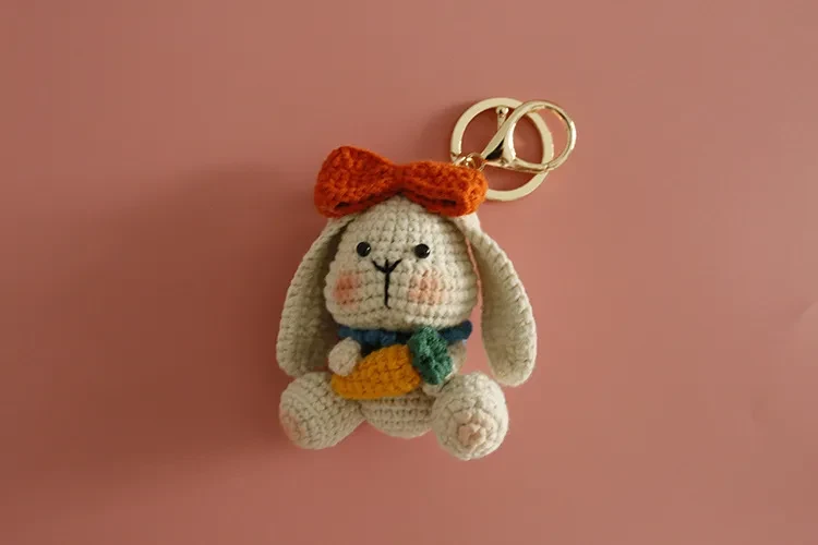 Exquisite Wool Crocheted Rabbit Pendant