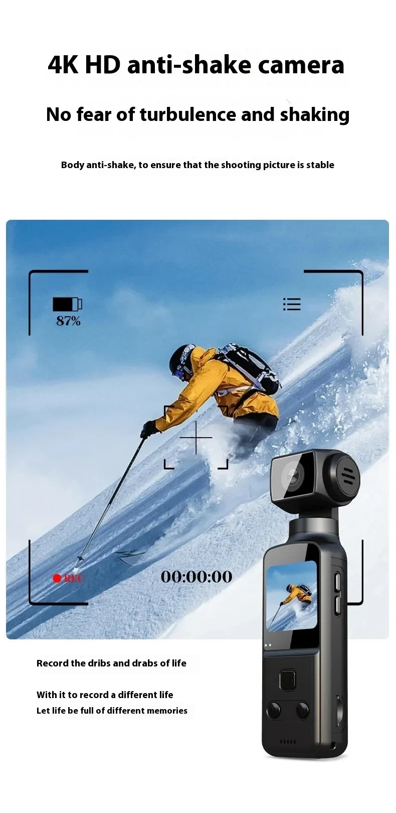 4K HD Anti Shake Pocket Sports Camera Mini