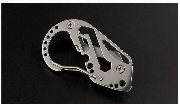 Portable EDC Tools Outdoor Multi-eye Climbing Button Carabiner Multi-functional Stainless Steel