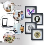 3D Floating Display Case Coin Ornament Frame Jewellery Storage Box