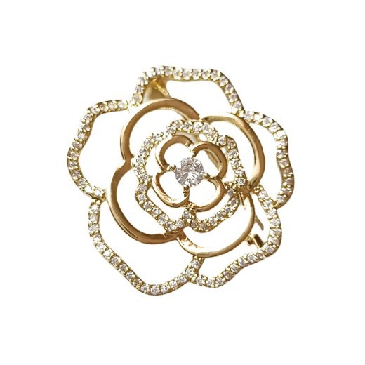 High-grade Rose Hollow Brooch Exquisite Female