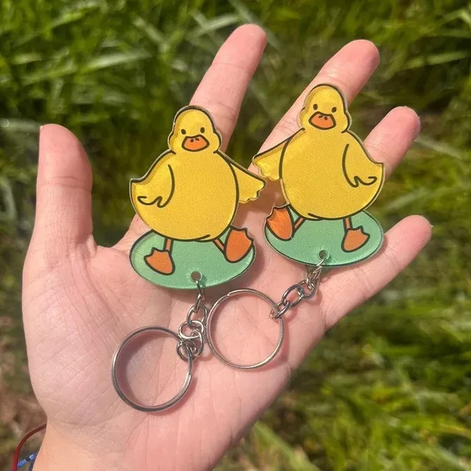 Creative Funny Couple Duck Keychain