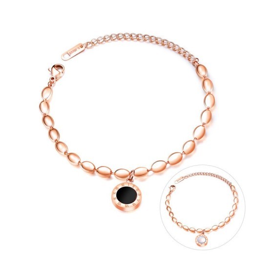 Rose gold black and white two-sided ladies bracelet