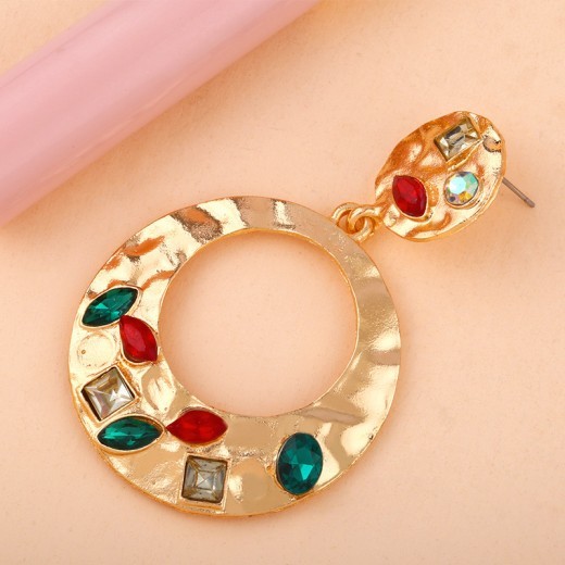 Creative large earrings alloy hollow circle jewelry