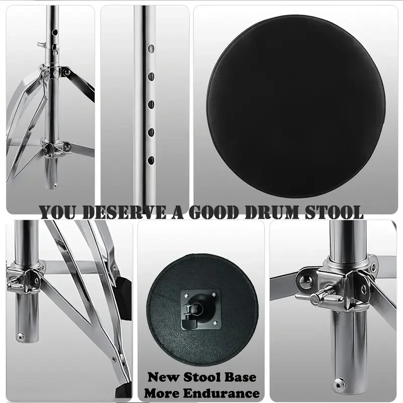 Adjustable Height 5A Sticks Comfort-Padded Drum Throne