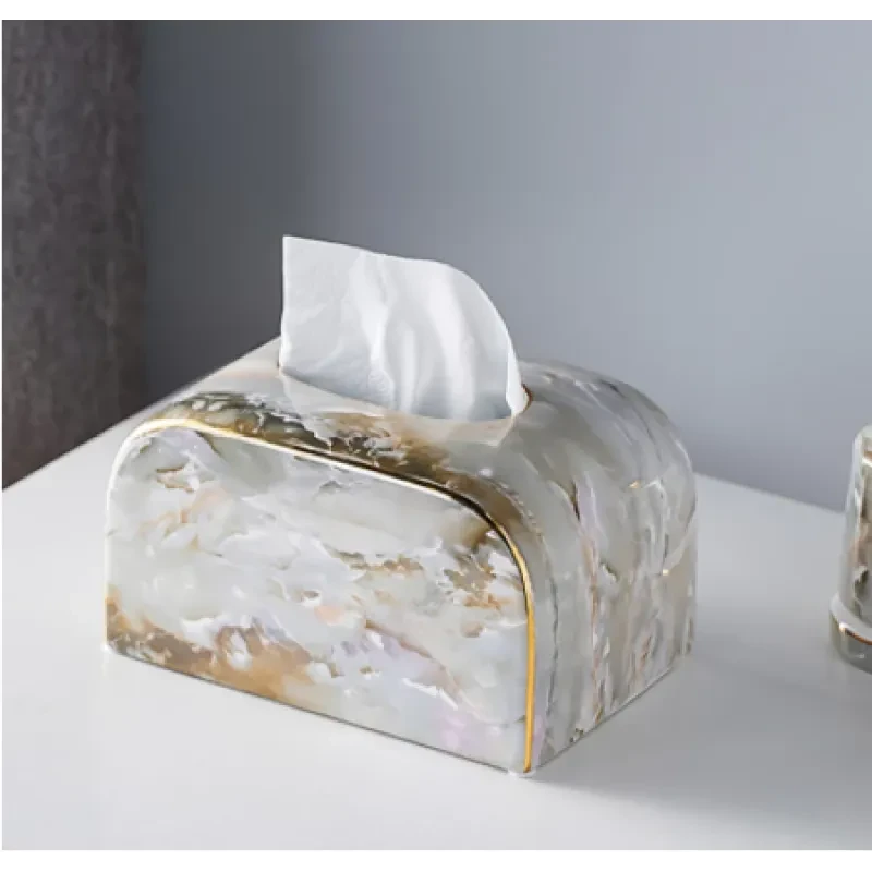 Light Luxury Marbled Paper Towel Decoration Coffee Table Dining Table Napkin Box Home Living Room